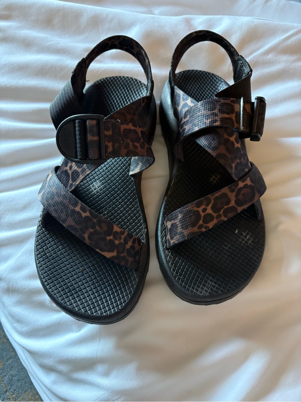 Chaco Women's Sandals in Leopard Print Brown and Black